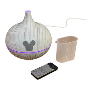 Room Diffuser White Wood Handmade Imprint of Mouse Inspired by Disney Essential Oils Diffuser with Remote Control Disney Fragrances