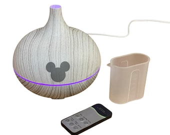 Room Diffuser White Wood Engraved with Mickey Mouse Disney Essential Oils Diffuser with Remote Control Disney World & Disneyland Fragrances