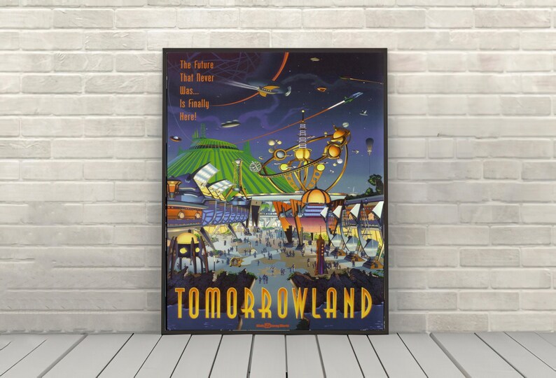 Tomorrowland Poster Disney Attraction poster Disney World Posters Disney Ride Posters Disneyland Wall Art image 1