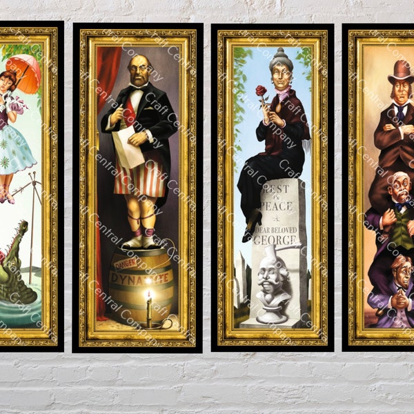 Set van 4 poster stretching room poster Haunted Mansion poster Disney attractie poster Liberty Square New Orleans Square Disney World Disneyland