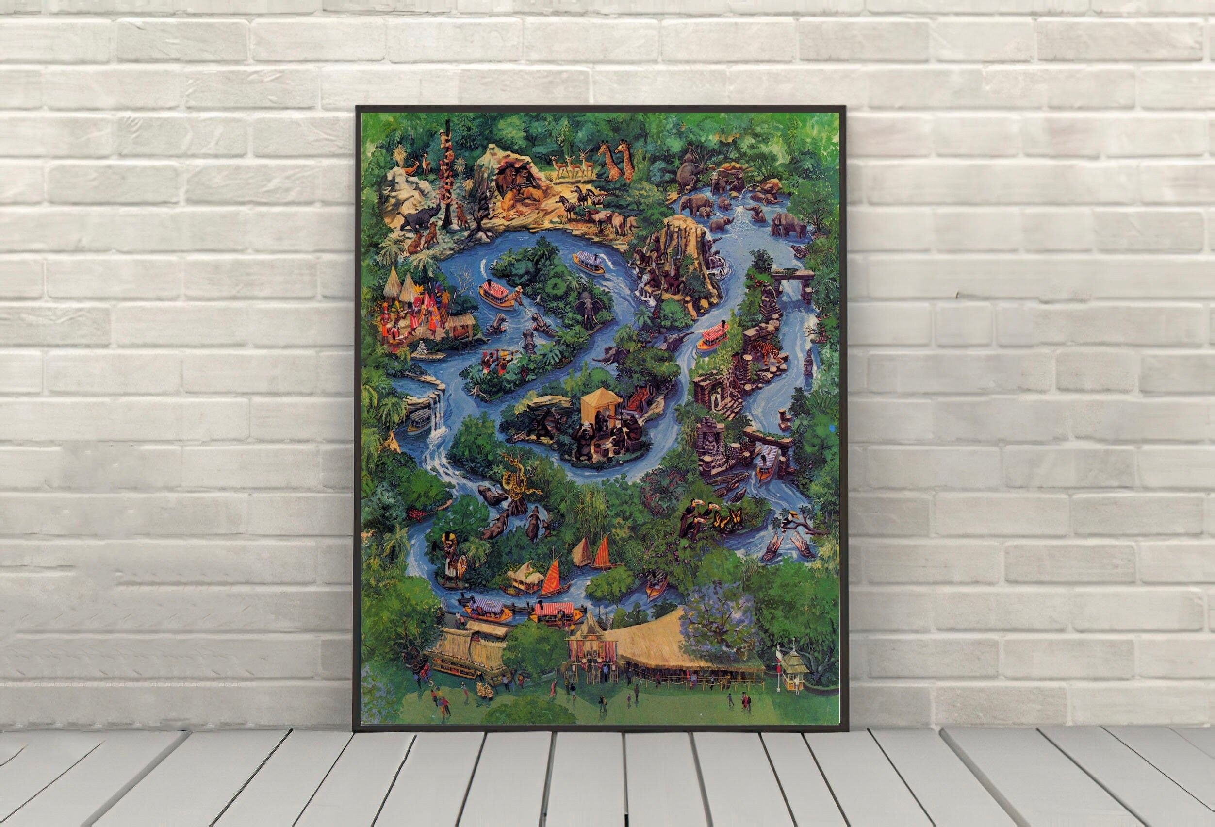 Jungle Cruise Map Poster Adventureland Poster Vintage Disney | Etsy