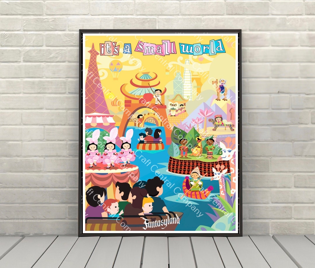 Its A Small World Poster Fantasyland Poster Disney Poster Disney Attraction posters Magic Kingdom Disney World Poster Disneyland Wall Art