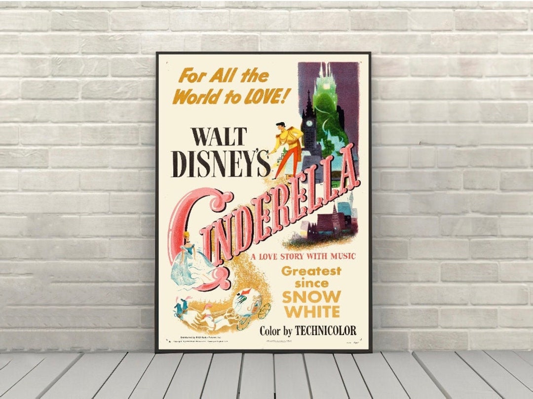 landdistrikterne smukke Nord Vest Cinderella Movie Poster Vintage Disney Movie Poster Classic - Etsy