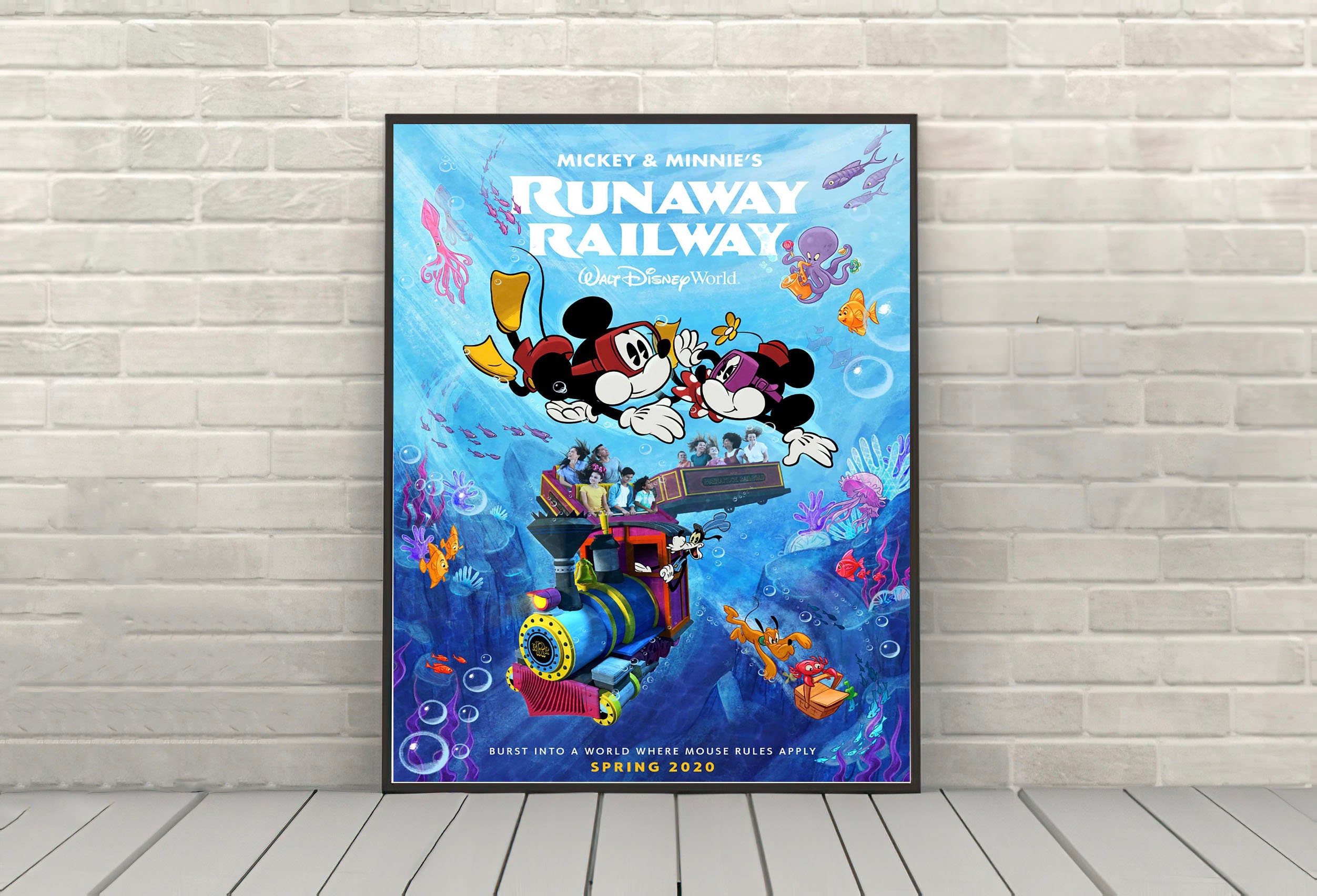 B2 ポスター　ディズニーシー　グランドオープン　ポスター　ミッキー　ミニー ミッキーとミニーのランナウェイ・レールウェイのポスター ディズニー
