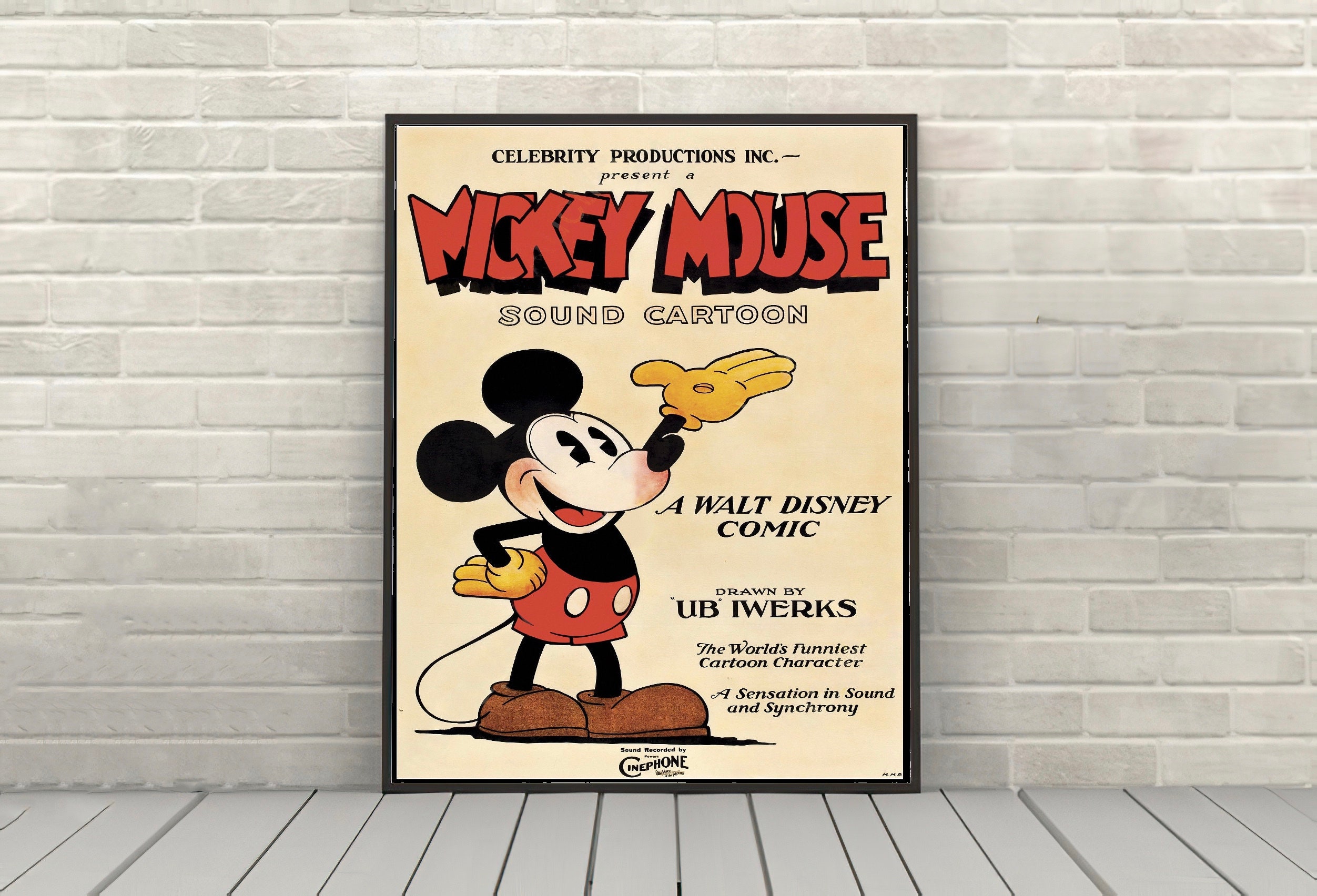 1930's Mickey Mouse Turmac Applique, Silk Embroidered applique