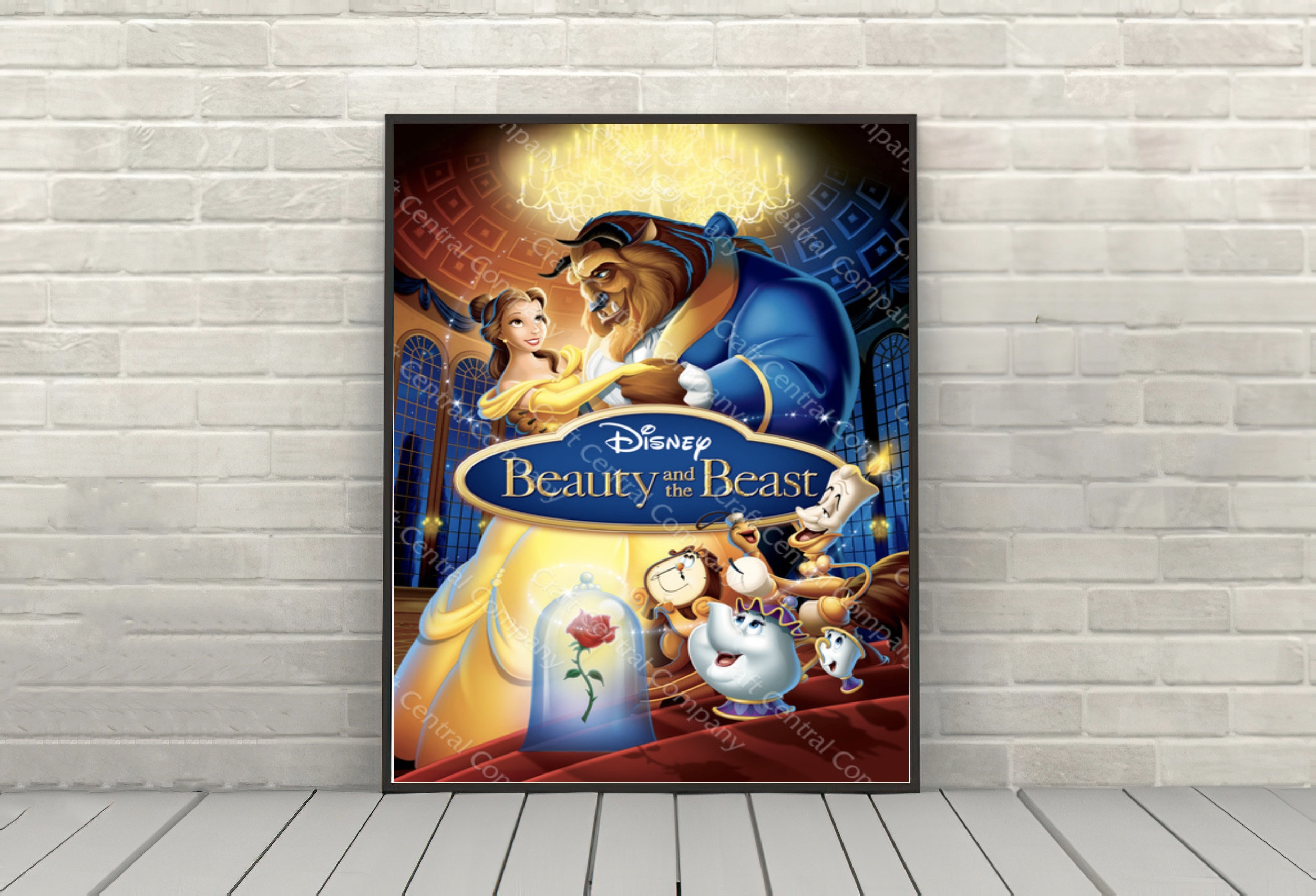 Beauty and the Beast Poster Vintage Disney Movie Poster Classic Disney ...