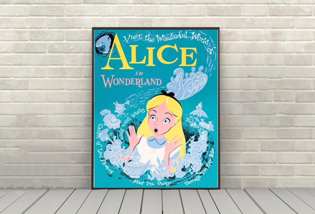 Alice in Wonderland Poster Vintage Disney Movie Poster Classic Disney ...