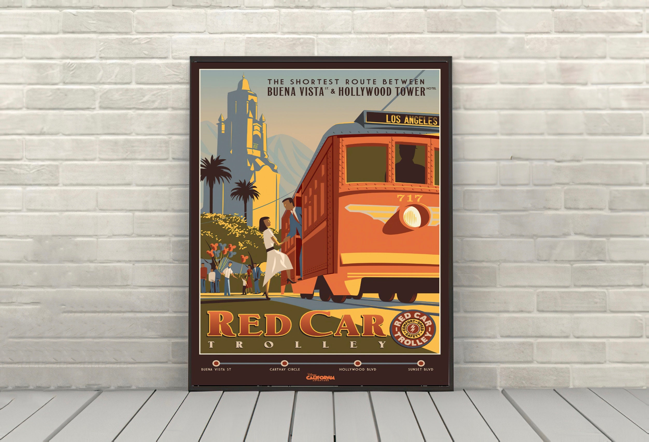 Red Car Trolley Poster California Adventure Poster Disneyland