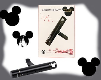 Diffuseur de voiture gravé avec Mickey Mouse Disney Fragrances Disney Car Vent Clip Disney World & Disneyland Fragrances (Noir)