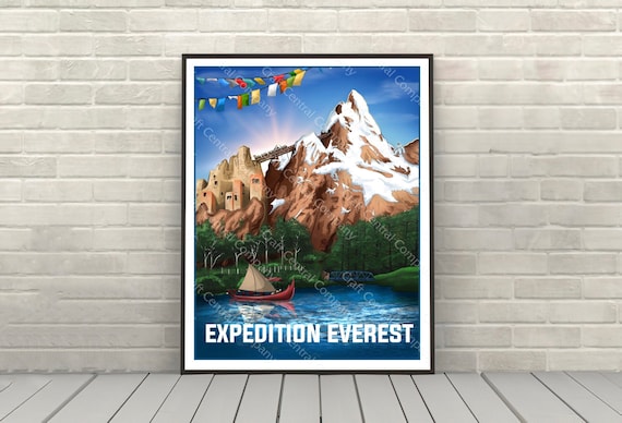 Expedition Everest Poster Animal Kingdom Poster Disney Attraction poster Disney World Posters Disneyland Poster Yeti Poster