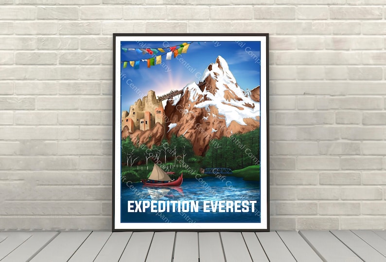 Expedition Everest-affisch Djurriket-affisch Disney-attraktion-affisch Disney World-affischer Disneyland-affisch Yeti-affisch bild 1