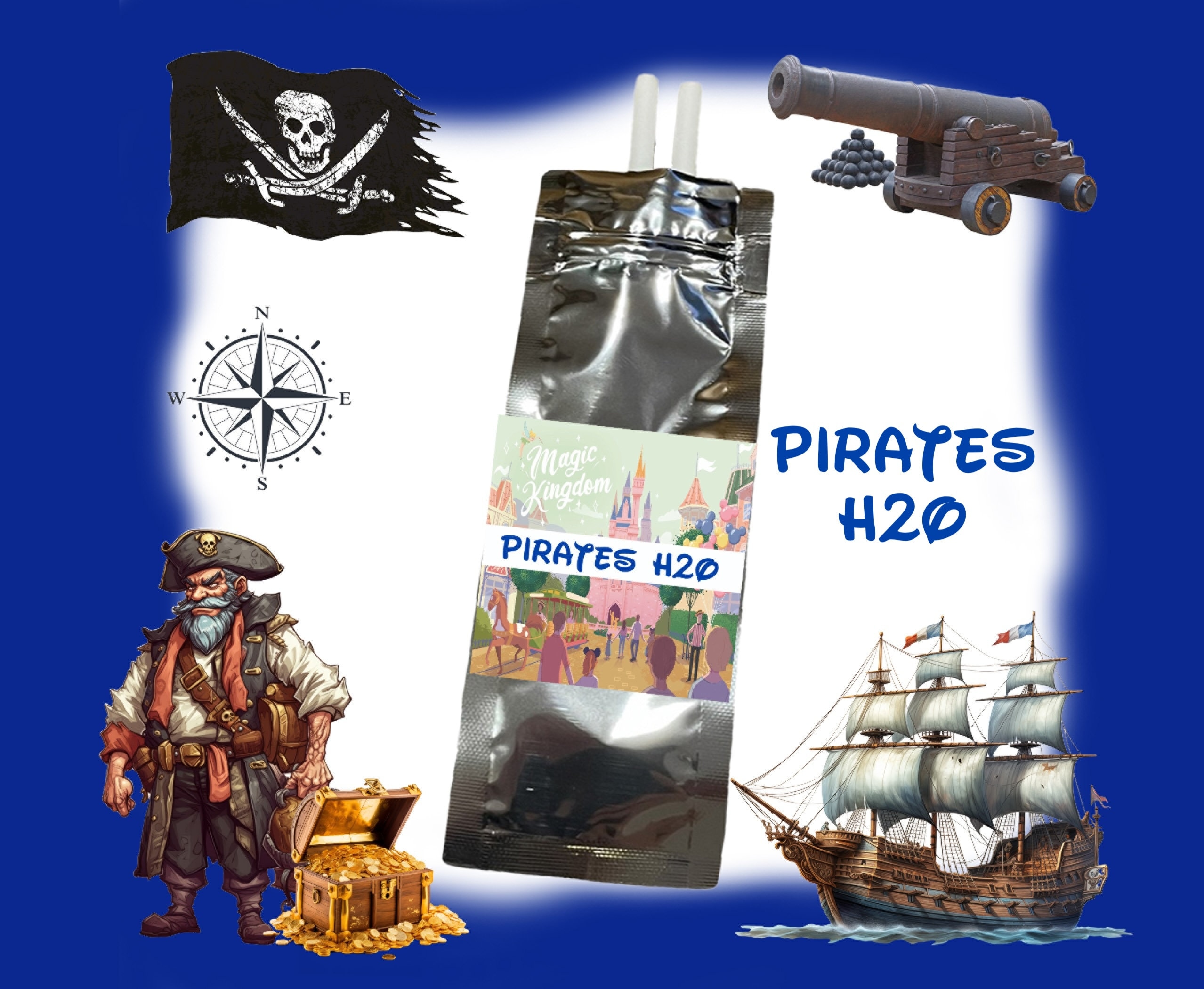Pirates H2O Fragrance Car Refills (2 Reeds) Inspired by Disney Fragrances in Pirates of the Caribbean Water in Disney World and Disneyland