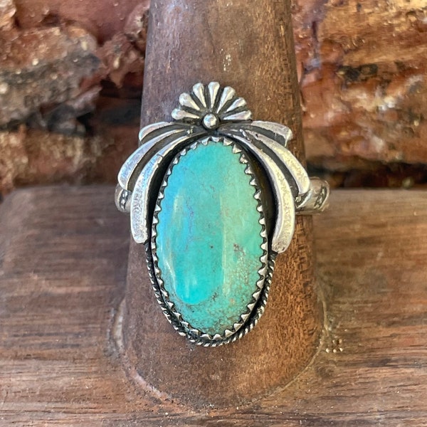Sterling silver turquoise ring size 10