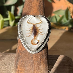 Custom heart scorpion ring made to your size