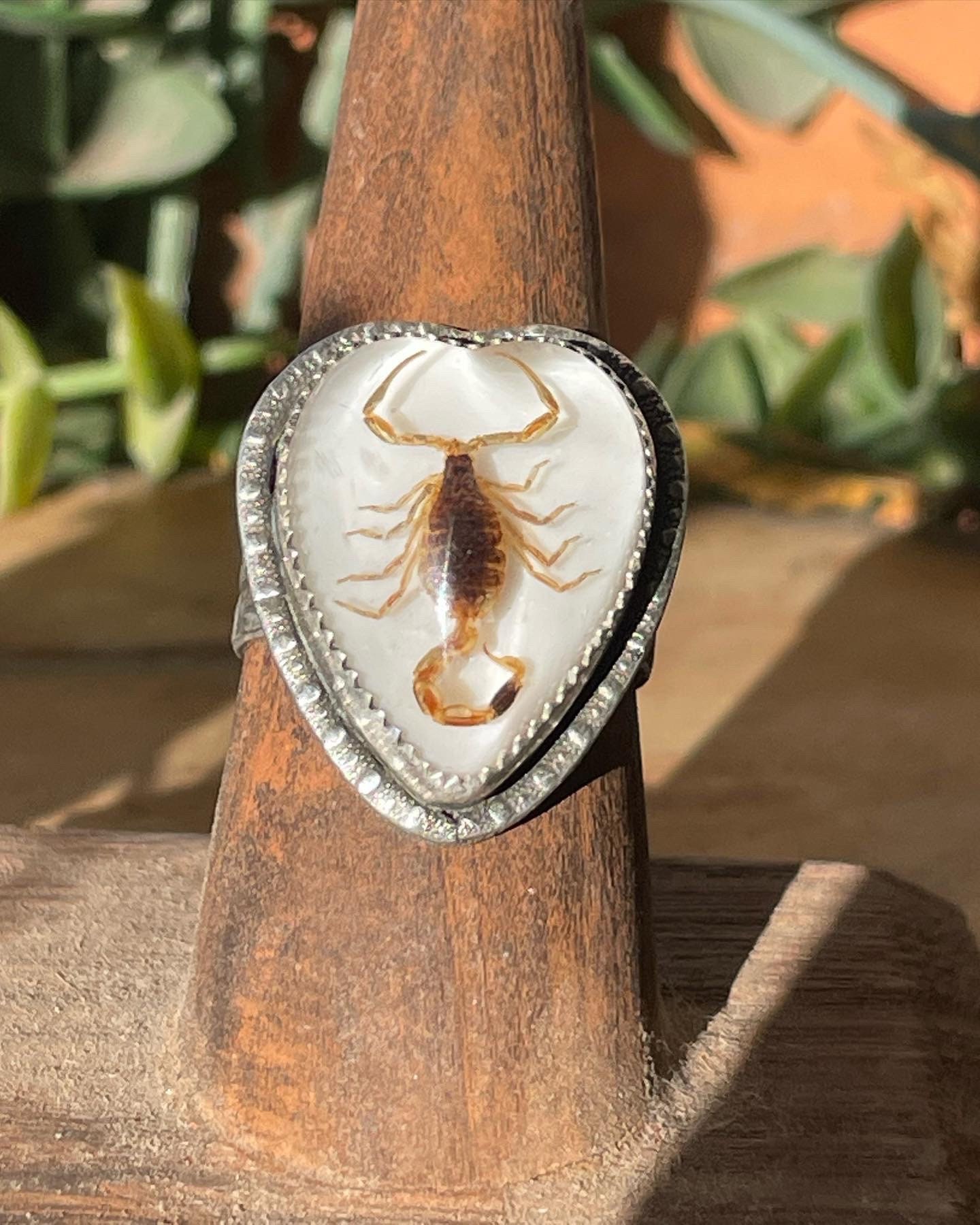 Custom heart scorpion ring made to your size