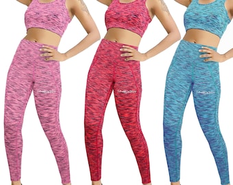 Ladies Compression Tights & Top Gym Set Sports Running Workout Women Yoga Set