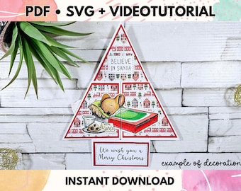 Never-ending Christmas Tree Card – Digital Template with SVG, PNG, and PDF for Card Making and Papercraft