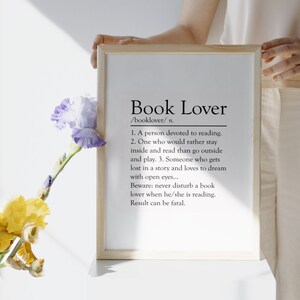 Book Lover dictionary definition File SVG PNG PDF instant download immagine 3