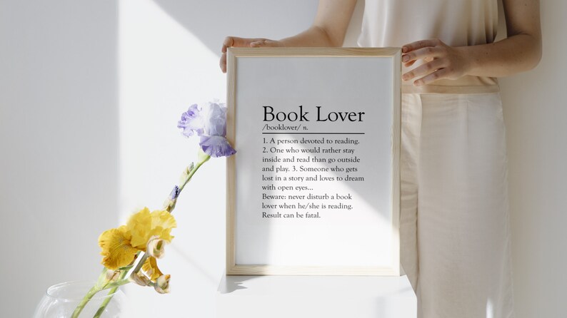 Book Lover dictionary definition File SVG PNG PDF instant download immagine 3