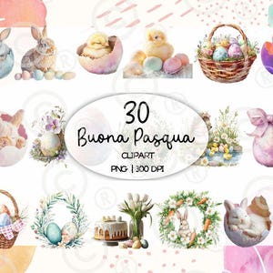 SET 2* 30 Joyeuses Pâques clipart png / 300 DPI / fond transparent / Joyeuses Pâques découpe scrapbooking bricolage / téléchargement instantané