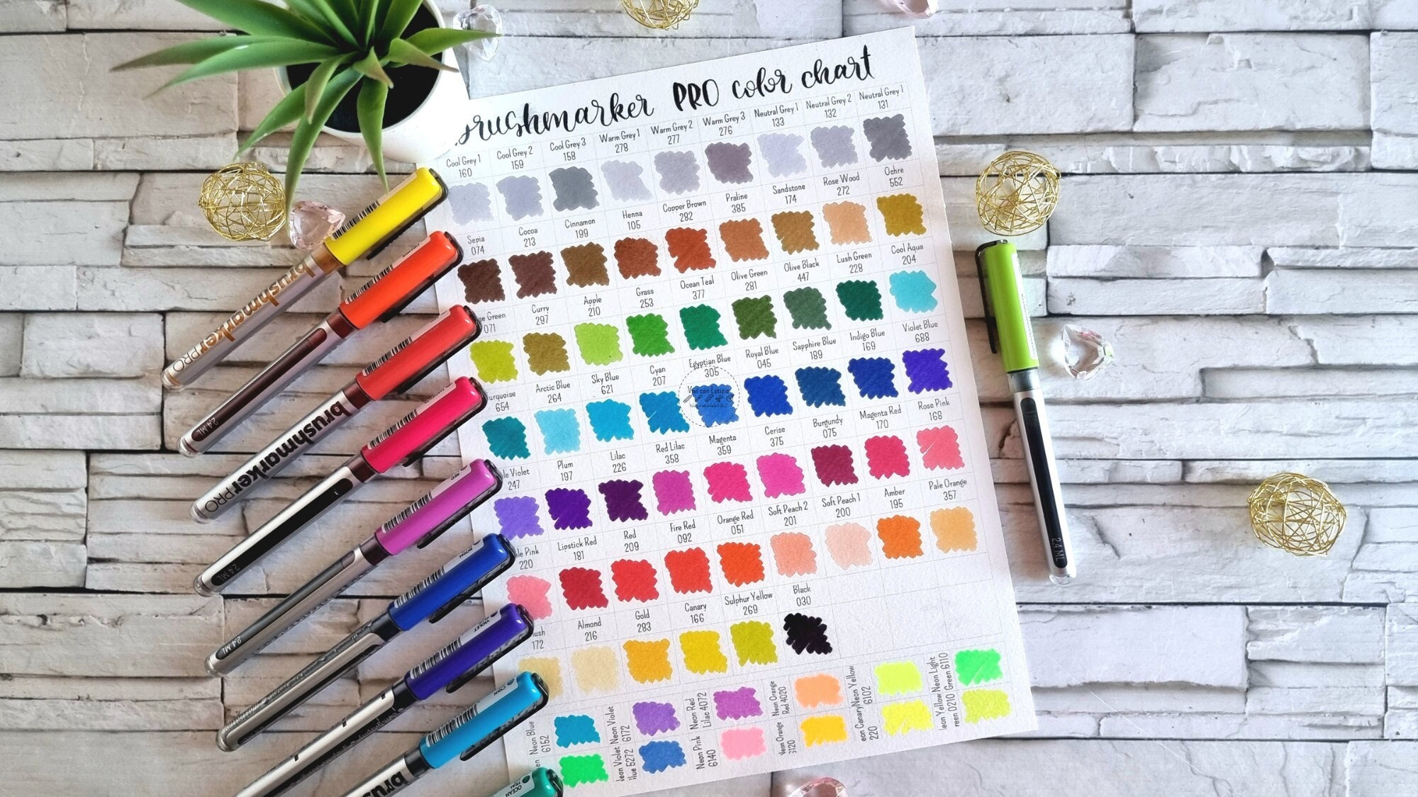 PDF Color Chart Karin Brushmarkers PRO With Recommended Setup 