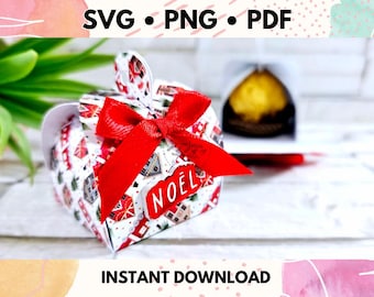 Casetta segnaposto natalizia – Template PDF SVG PNG portacioccolatino