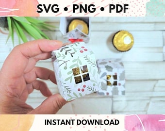 Casetta segnaposto natalizia – Template PDF SVG PNG portacioccolatino