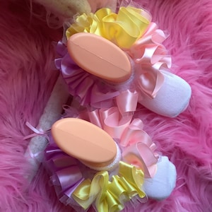 Tutu socks ruffled socks, ribbon trimmed socks party anklets detachable ruffled socks fancy socks school socks