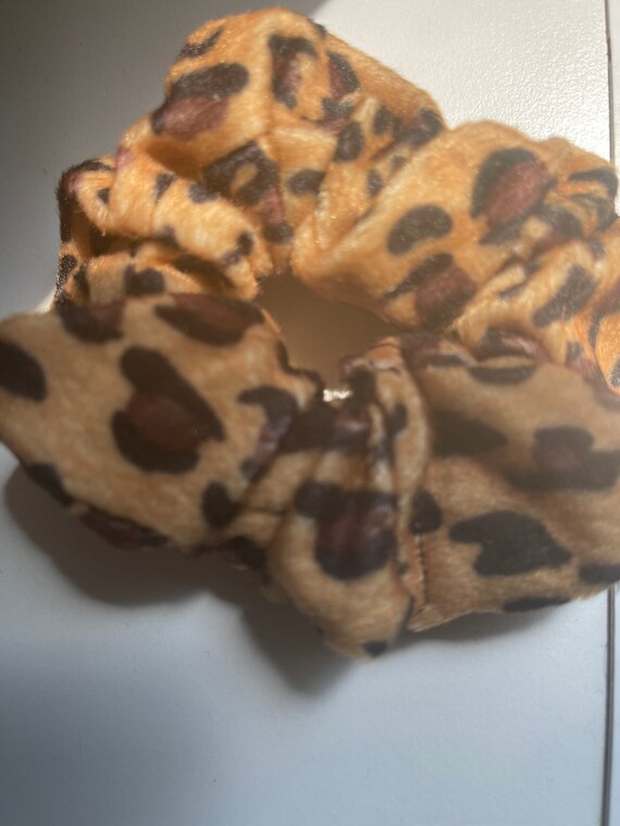 4 Animal Print Velour Scrunchies: Tiger, Cheetah, Leopard - Etsy display picture 1