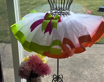 Glow Party Tutu Set: Neon Skirt, Socks & Hair Bow