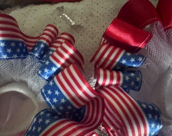 Tutu socks Red, White Blue  tutu socks socks ribbon trimmed socks fancy socks party socks