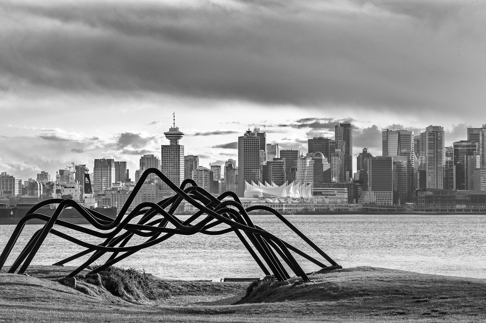 Black & White Vancouver Skyline Wall Decor Print Extra Large Etsy