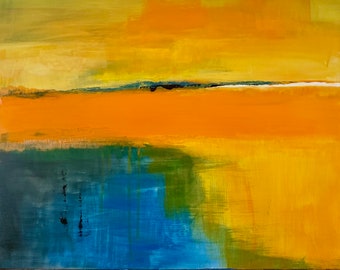 Abstract Landscape Painting, Warm & Cool Tones Art
