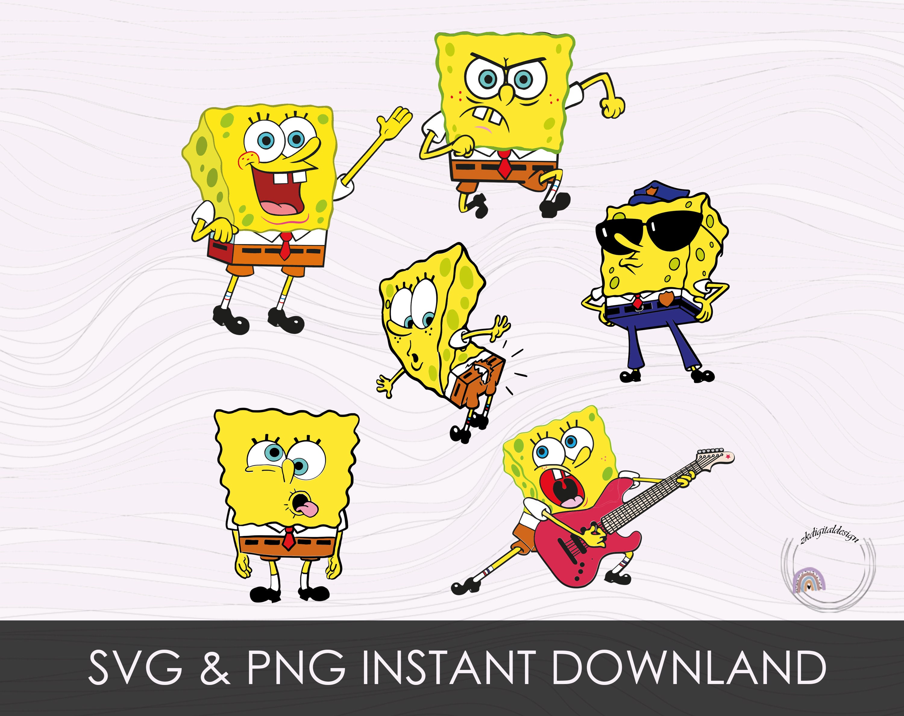 Sponge Bob Svg Bundle Layered SVG Svg for Cricut Png - Etsy