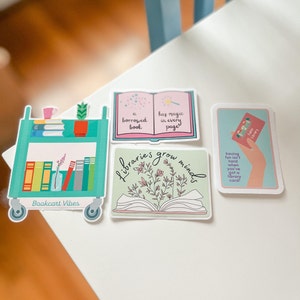 Bookish Stickers - Library and Bookcart Collection