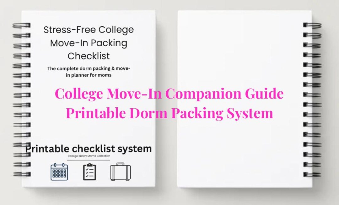 College Move in Checklist Printable Dorm Packing Planner for Moms PDF ...