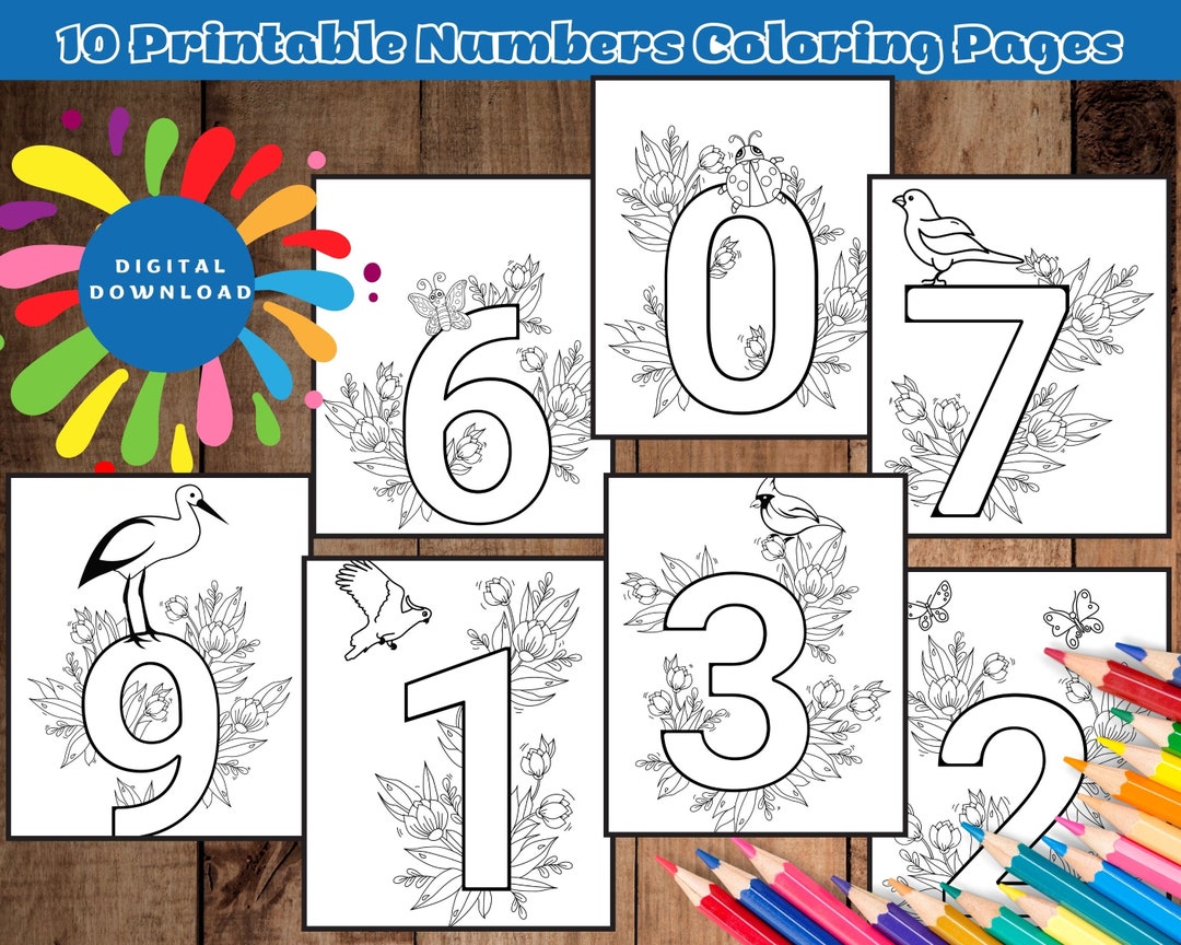 Paint by Number / Flower Coloring Page / Number Coloring Page ...