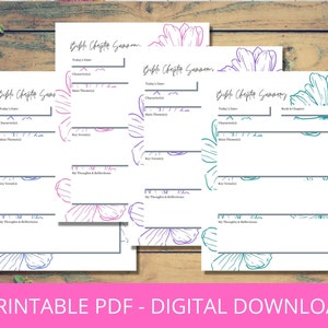 Bible Chapter Summary Worksheet Digital Download