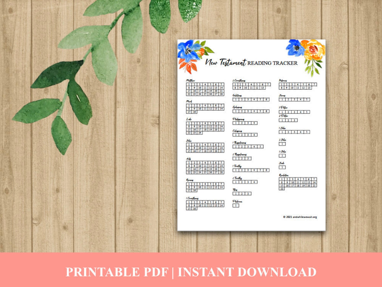 New Testament Reading Tracker Digital Download - Etsy