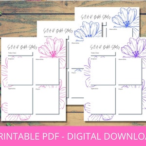 May include: Printable SOAP Bible Study planner with three different floral designs. The planner has sections for Scripture, Observation, Application, and Prayer.