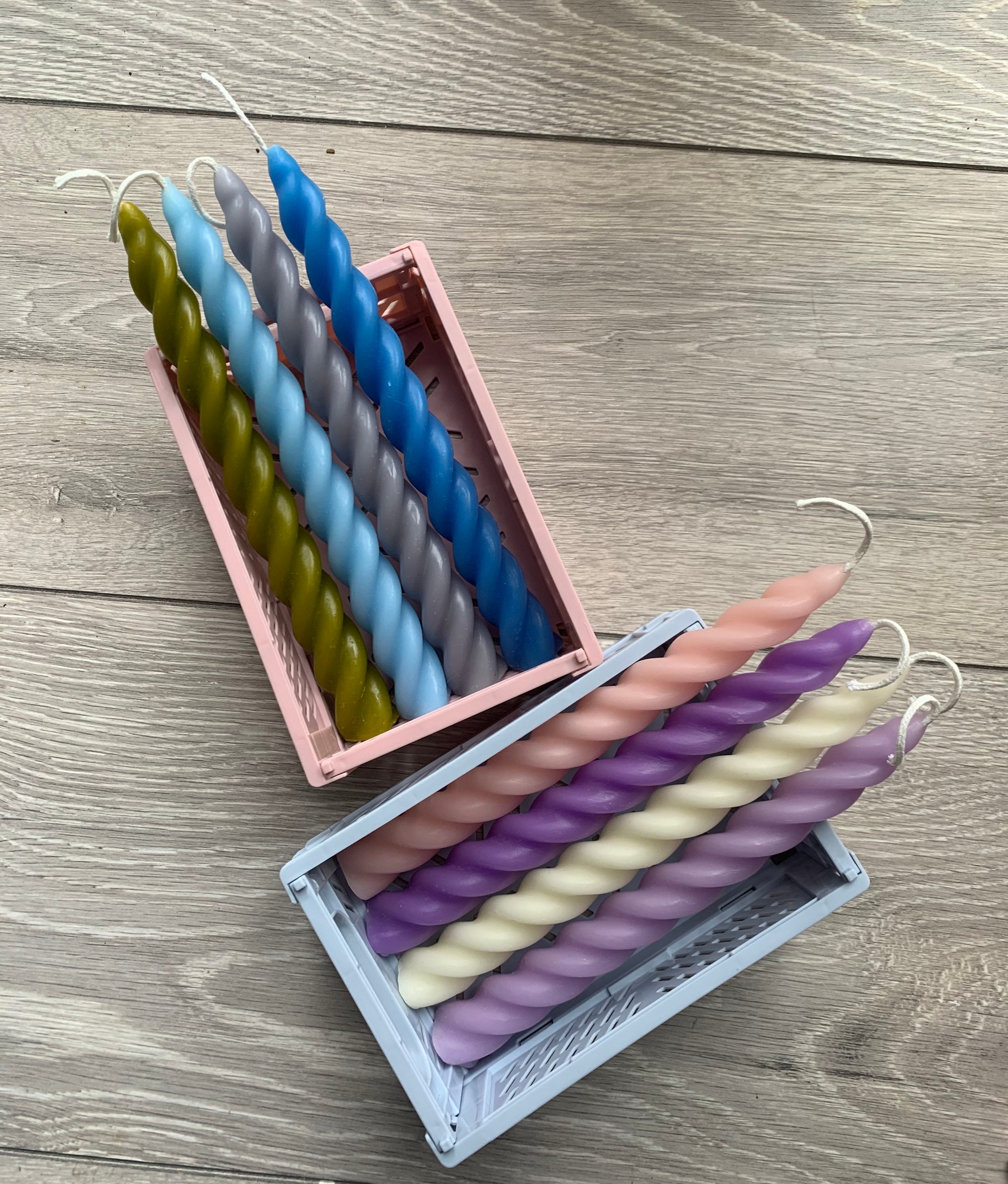 2 X 100 Beeswax Twisted Candles. Handmade. 19 Cm X 2 Cm. Etsy