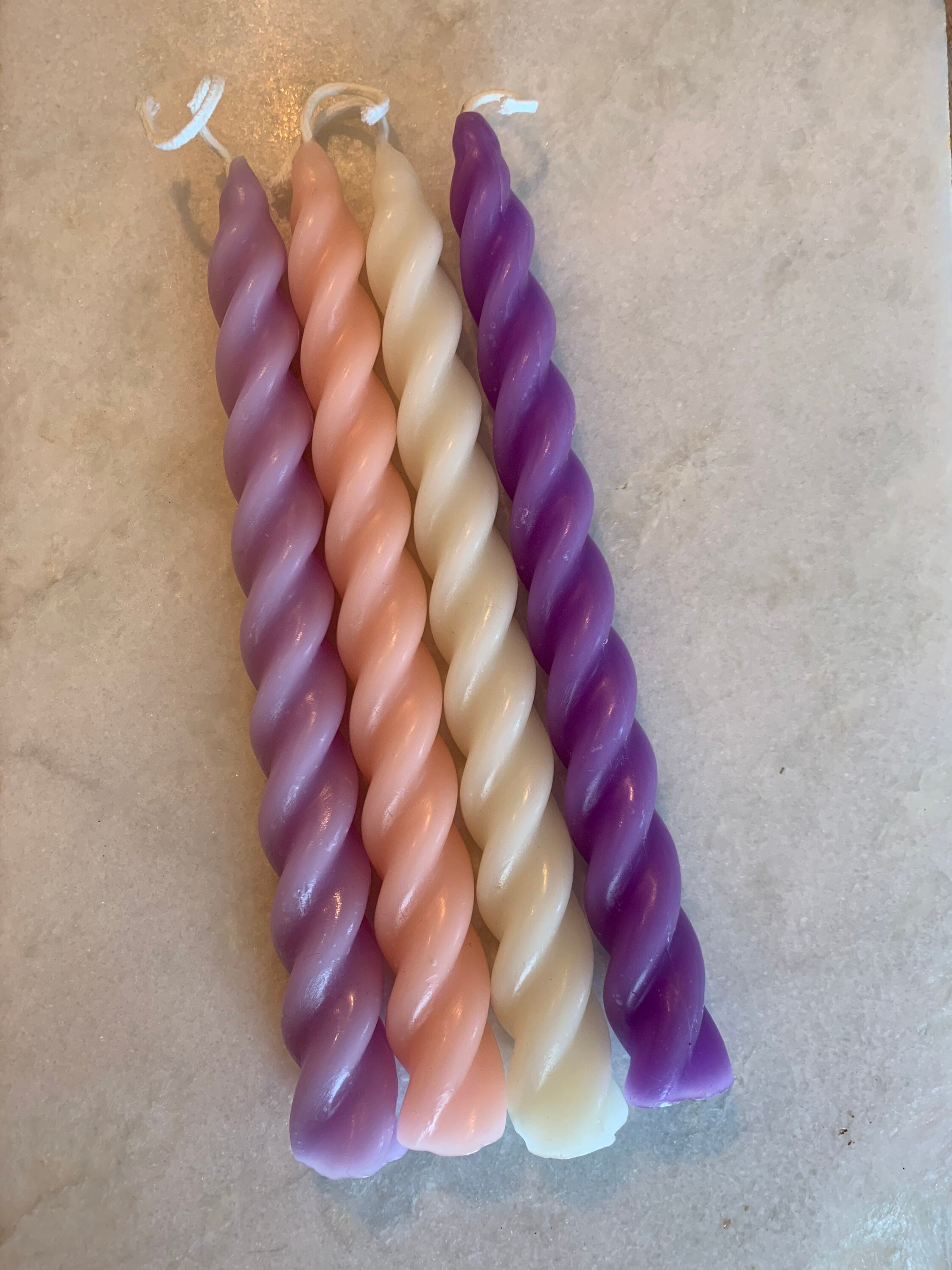 2 X 100 Beeswax Twisted Candles. Handmade. 19 Cm X 2 Cm. Etsy