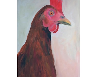 PRINT of original image, chicken Edeltraut, realistic animal portrait - art print
