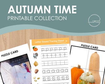 Autumn printable activity, Fall kids activity, Fall printable, Thanksgiving activity, Preschool and kindergarten worksheets, Montessori