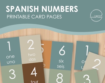 Spanish Number Cards for kids, Counting in Spanish, Spanish Classroom, Home school spanish