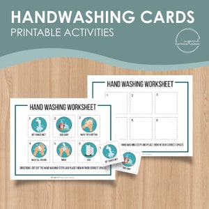 Handwaskaarten voor kinderen, Handwasvolgorde, Montessori geïnspireerd, Kleuterschool, Kleuterschool, Routine voor kinderen, Badkamerborden voor kinderen