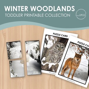 Winter Woodland Toddler Mini collection imprimable, activité pour tout-petits imprimable, Montessori inspiré tout-petit imprimable