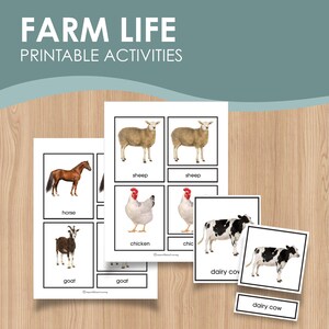 Unité imprimable d'animaux de ferme, imprimable d'âge préscolaire, imprimable de maternelle, activité d'enfant en bas âge, imprimable d'école à la maison, feuille de travail de Montessori