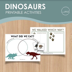 Dinosaur printable activity, preschool worksheets, toddler printable, kindergarten printable, Montessori worksheets, homeschool printable