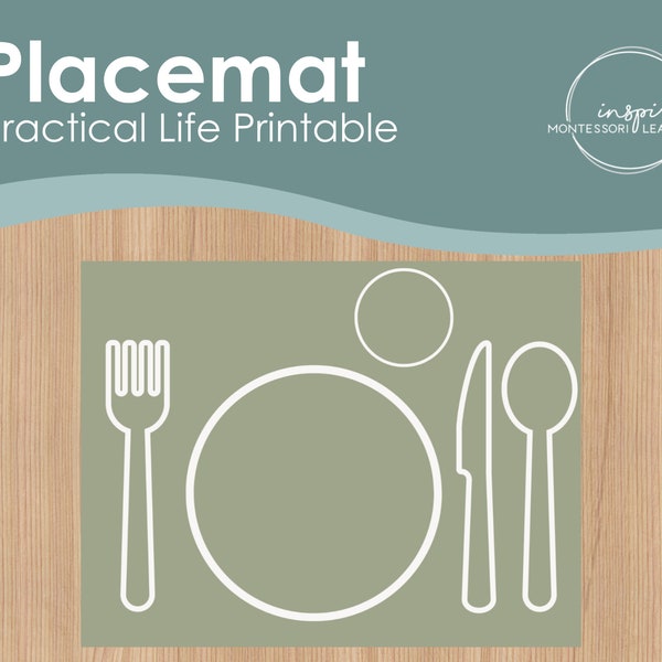 Placemat Printable - Practical Life - Montessori - Independent Children